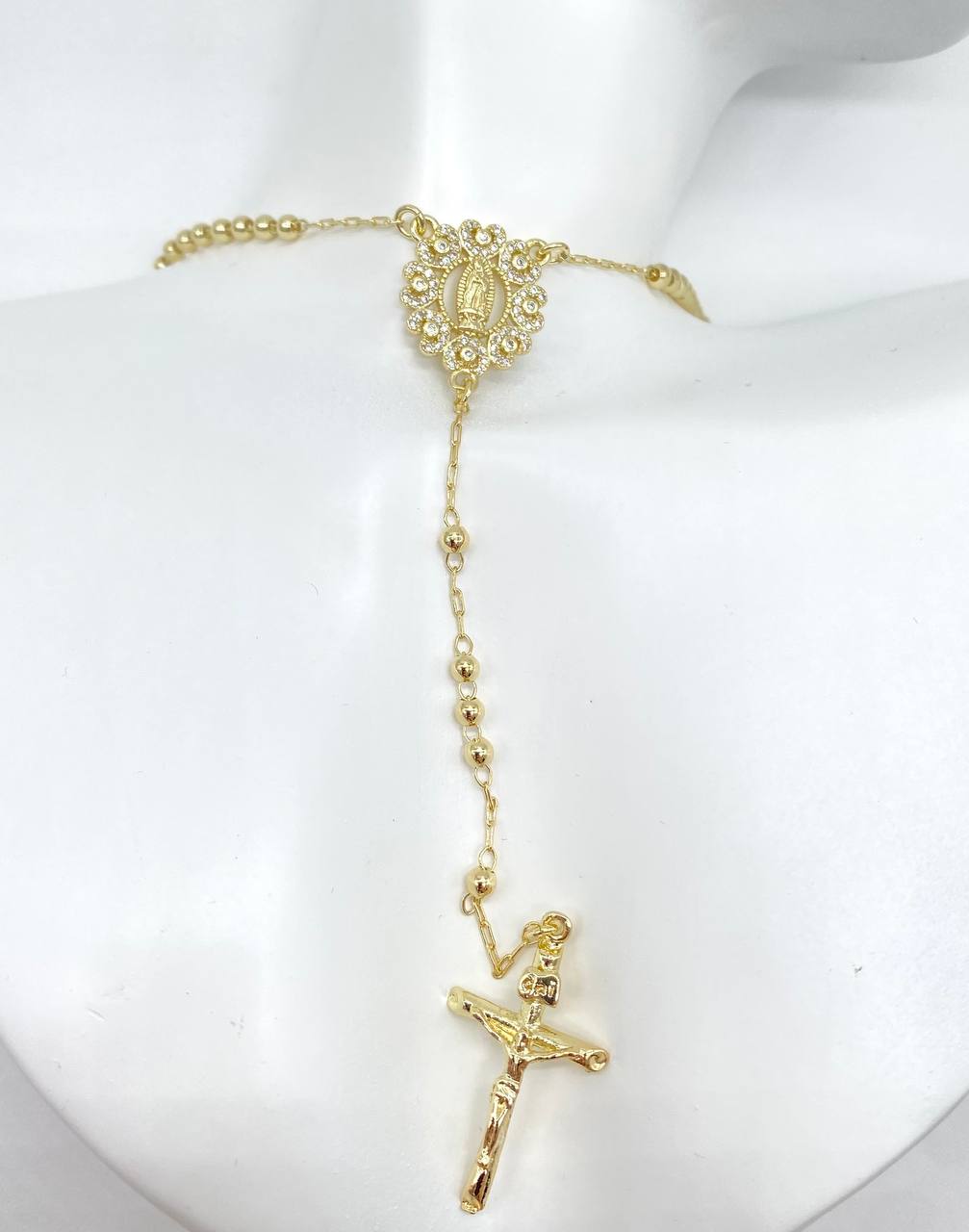 ROSARIO VIRGEN DE GUADALUPE EN CHAPA DE ORO 18K