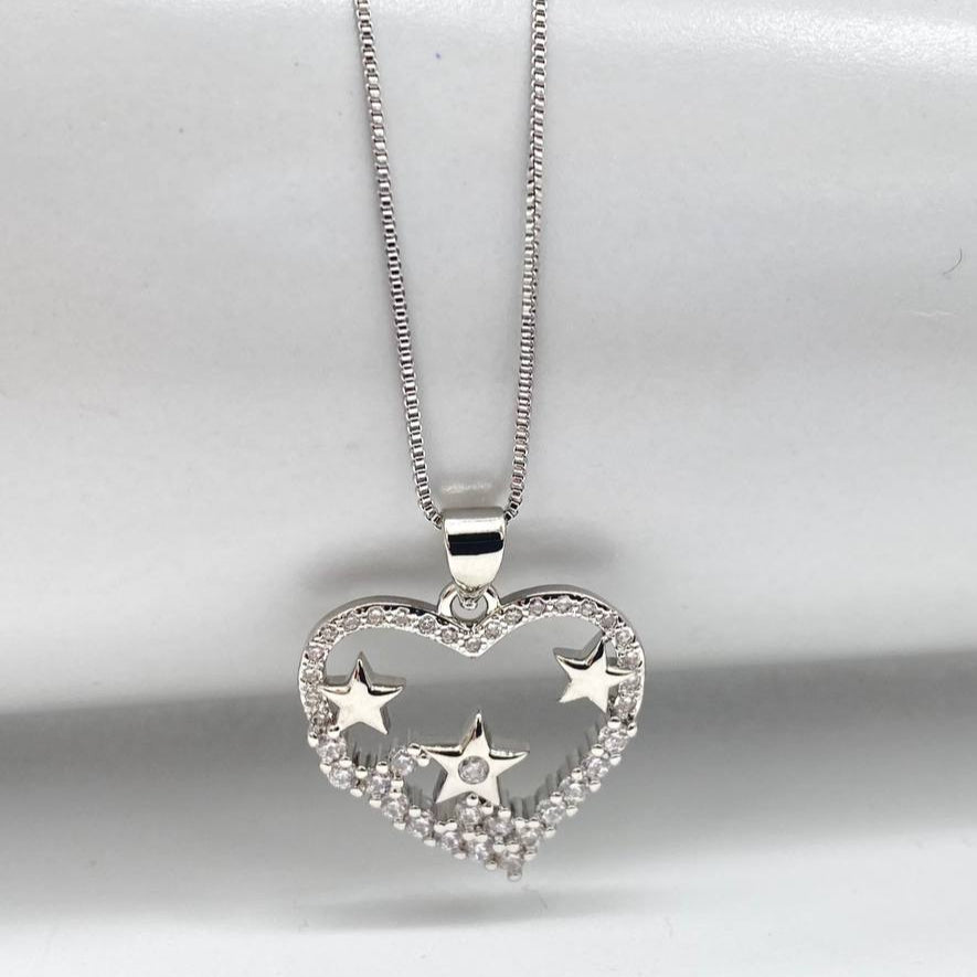 CADENA CORAZON CON ESTRELLAS
