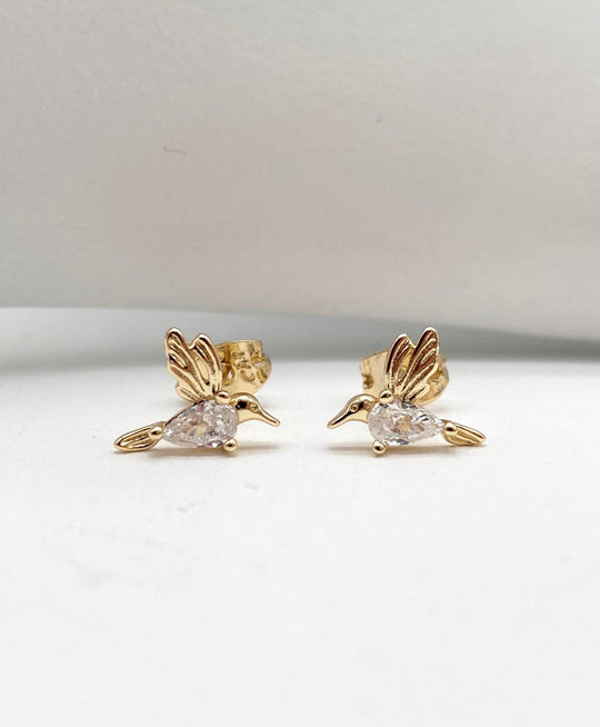 BROQUEL COLIBRI CHAPA DE ORO 18K