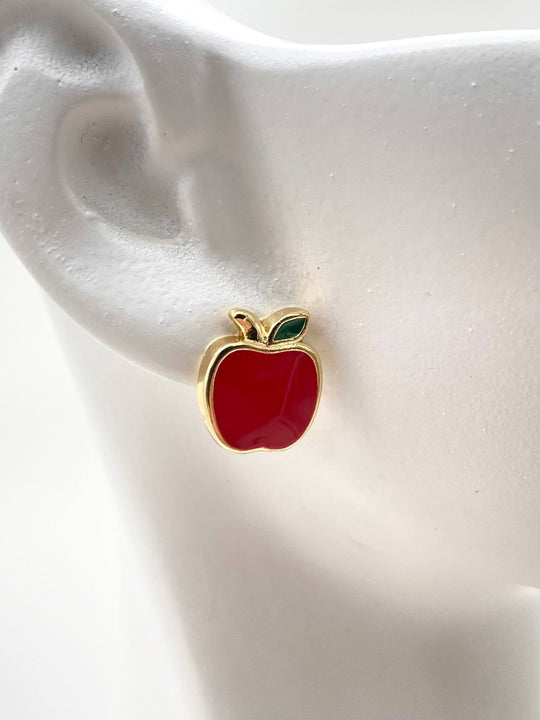 ARETE MANZANA CHAPA DE ORO 18K