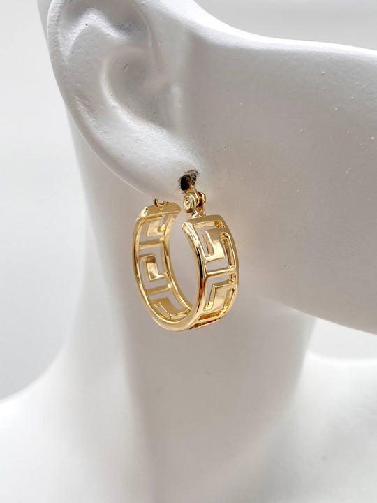 ARRACADA GRECAS CHAPA DE ORO 18K