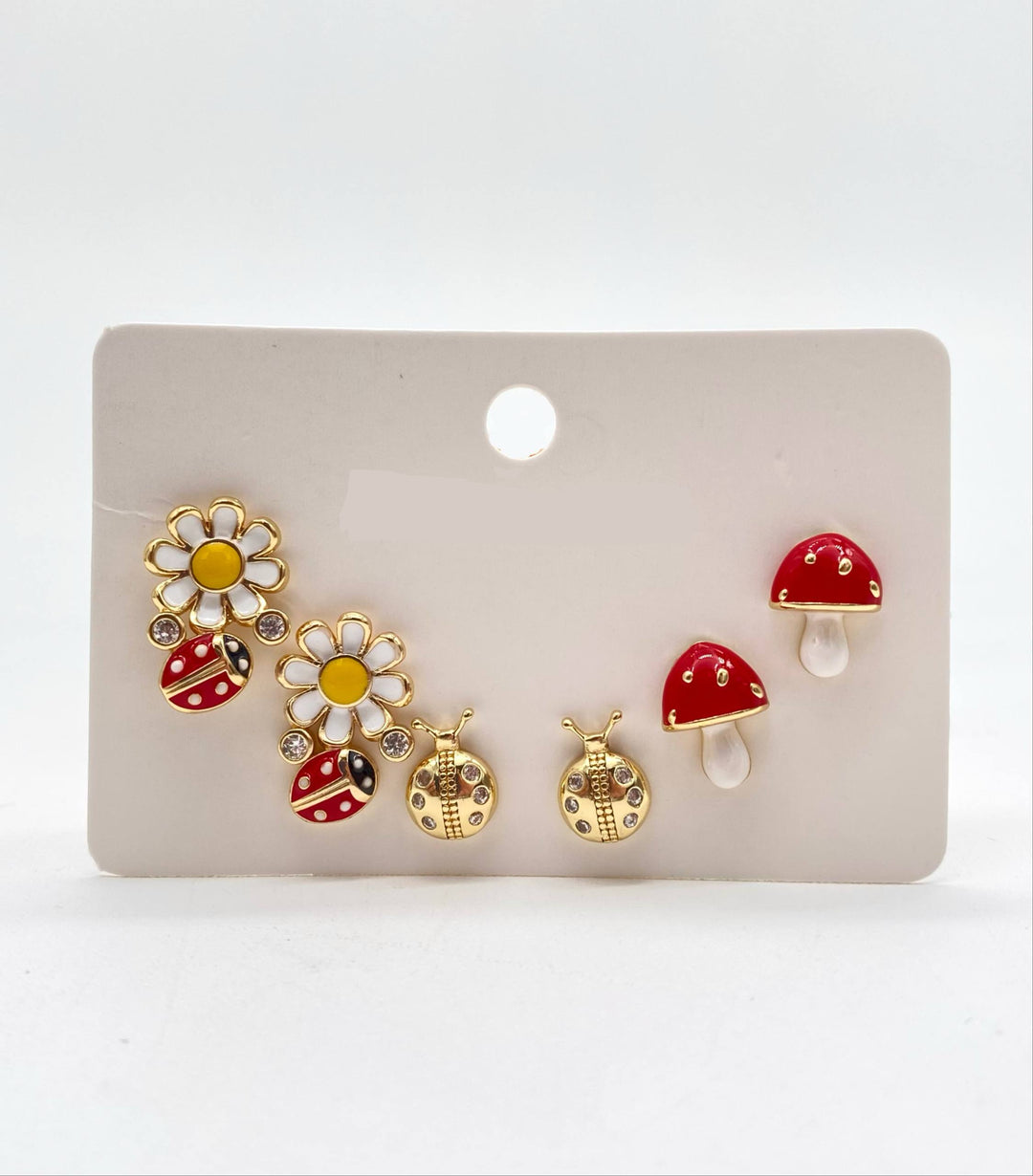 TRIO DE ARETES CATARINA´S CHAPA DE ORO 18K