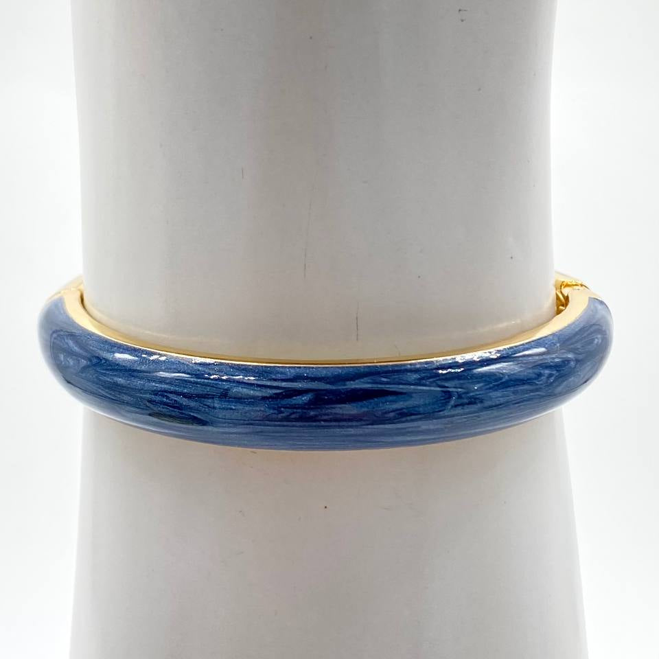 BRAZALETE AZUL CHAPA DE ORO 18K