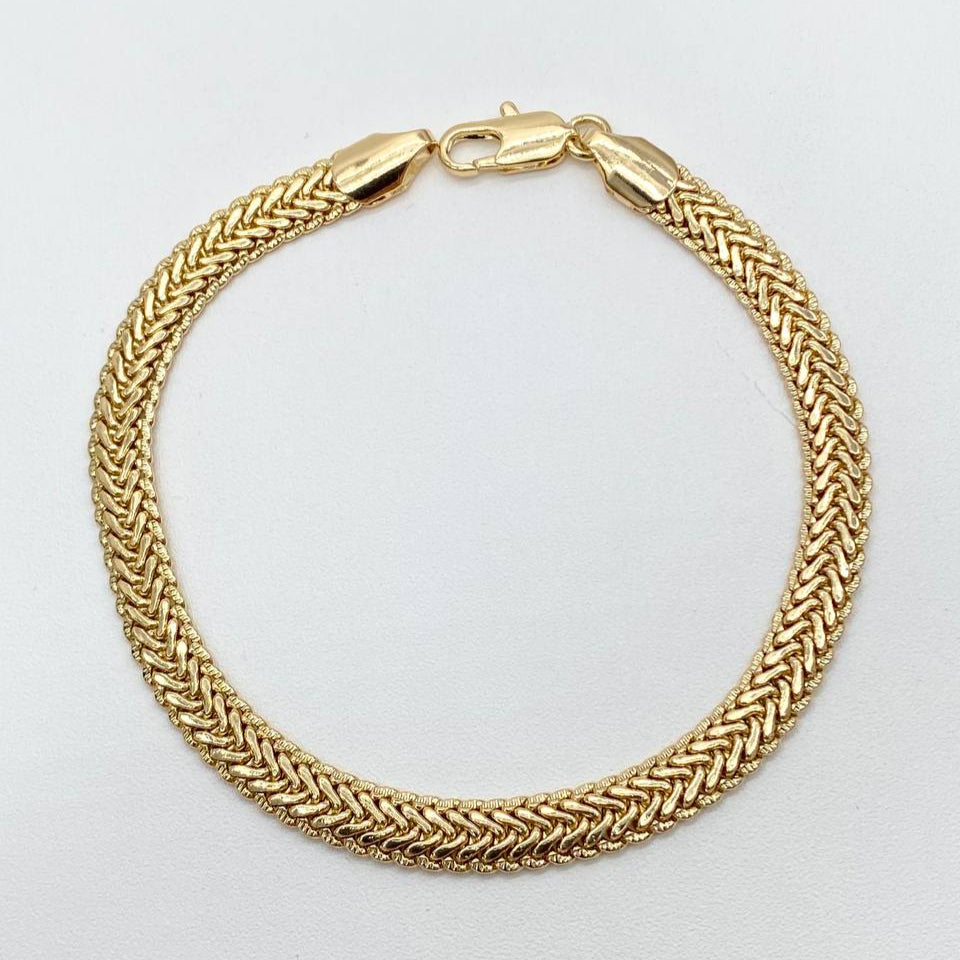 PULSO ESPIGA DE TRIGO CHAPA DE ORO 18K