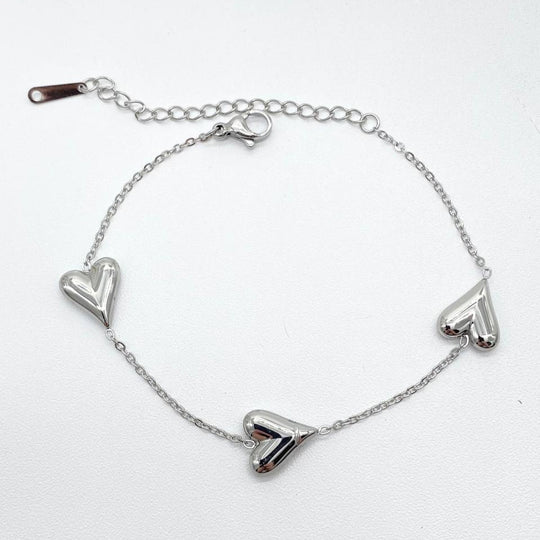 PULSO 3 CORAZONES ACERO INOXIDABLE