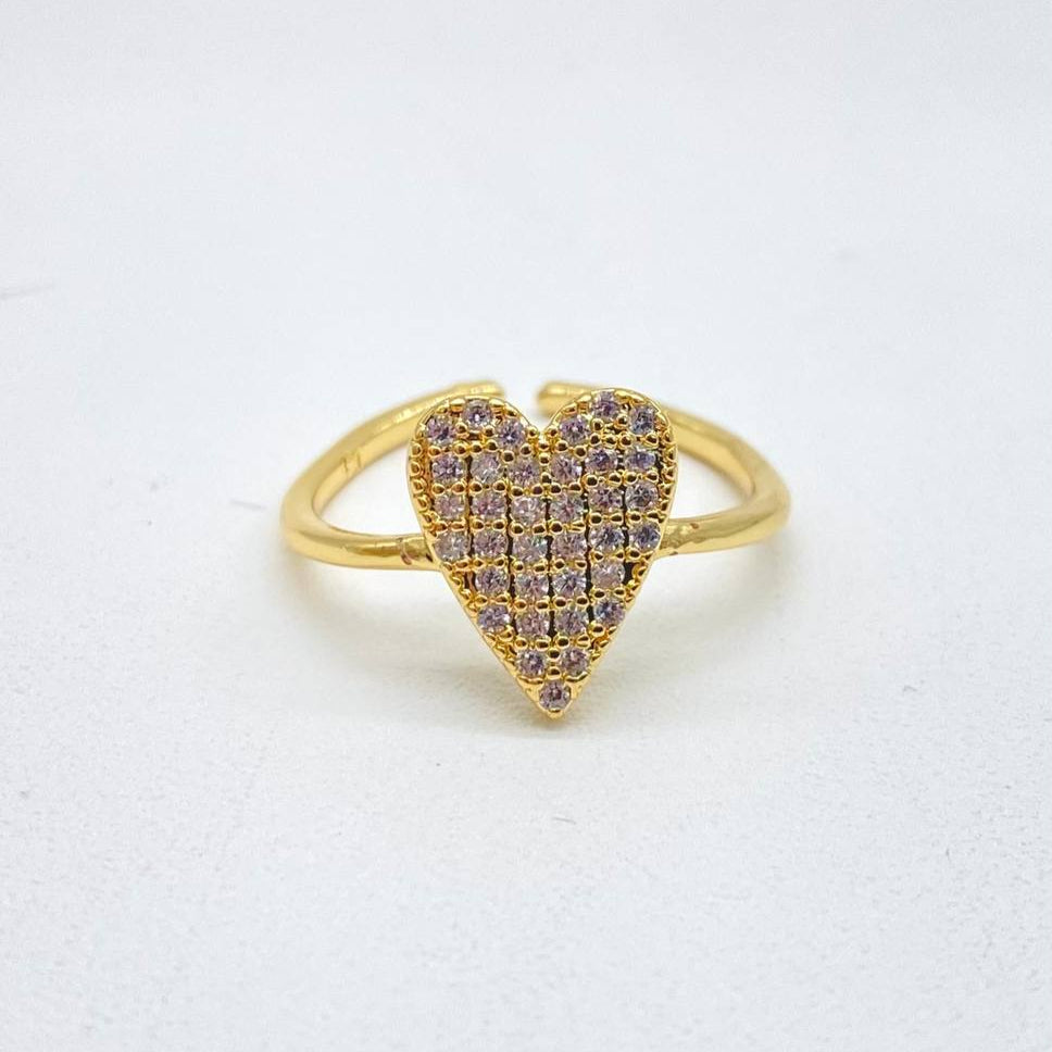ANILLO CORAZON CHAPA DE ORO 18K
