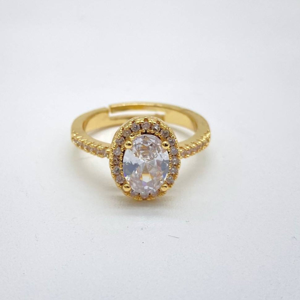ANILLO SOLITARIO CHAPA DE ORO 18K