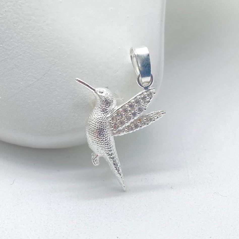 DIJE COLIBRI BRILLANTE PLATA 925