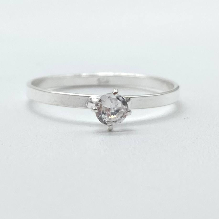 ANILLO SOLITARIO PLATA 925