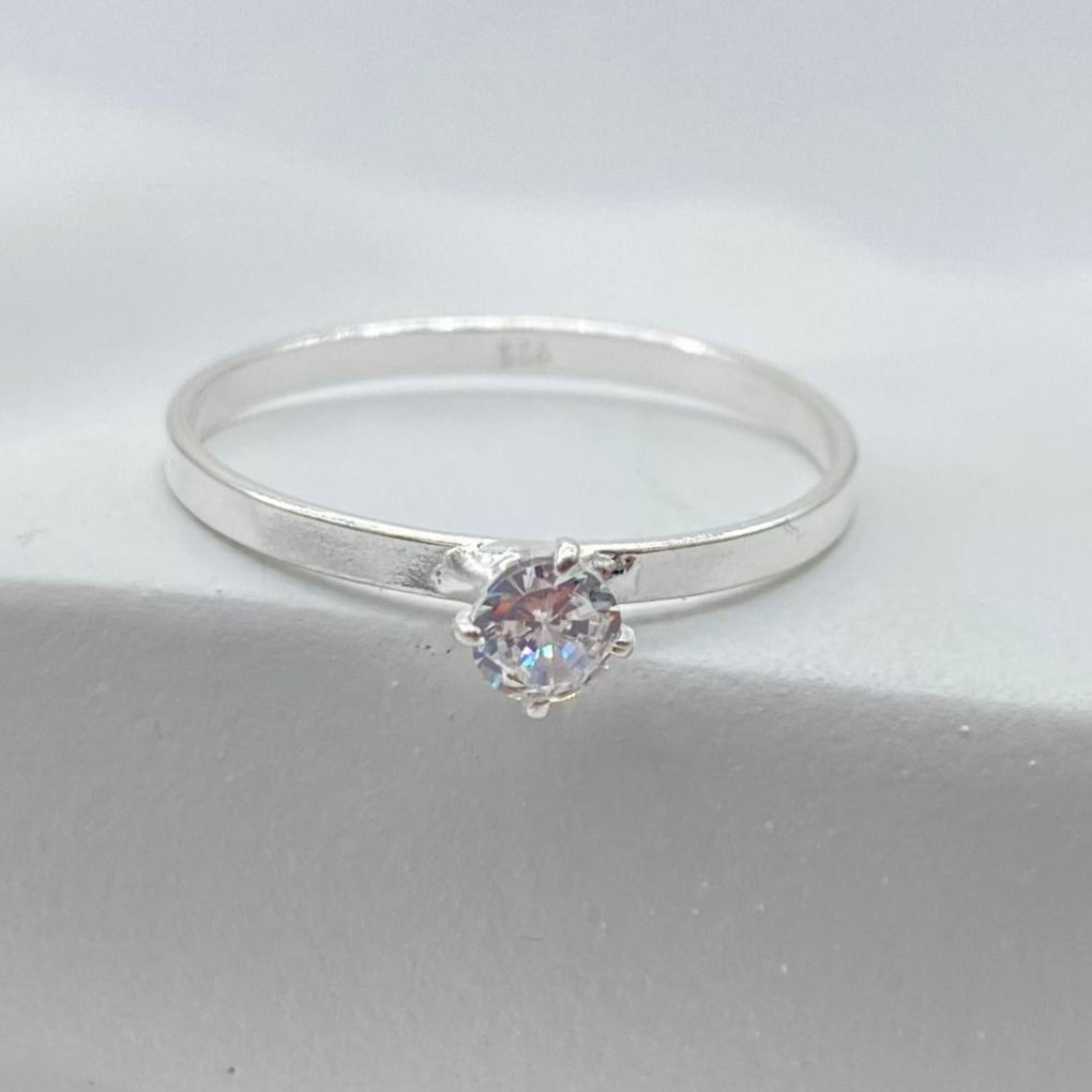 ANILLO SOLITARIO PLATA 925