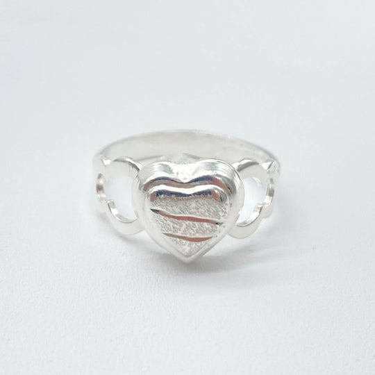 ANILLO CORAZON INFLADO PLATA 925