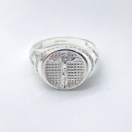 ANILLO CRUZ CON CRISTO PLATA 925