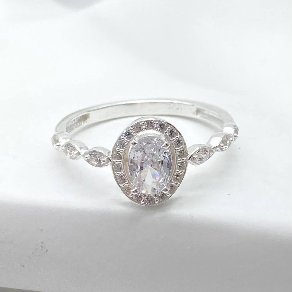 ANILLO SOLITARIO PLATA 925