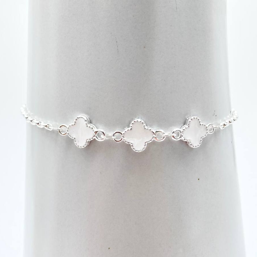 PULSO TREBOL BLANCO PLATA 925