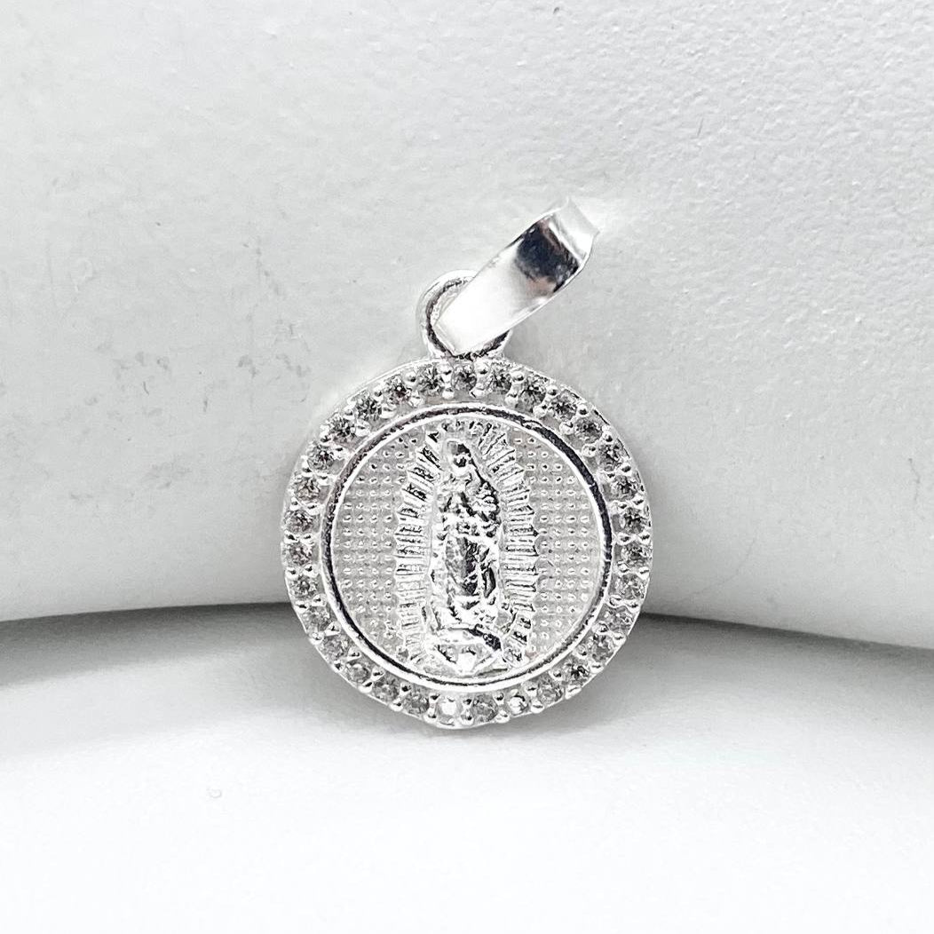 DIJE VIRGEN DE GUADALUPE BRILLANTE PLATA 925