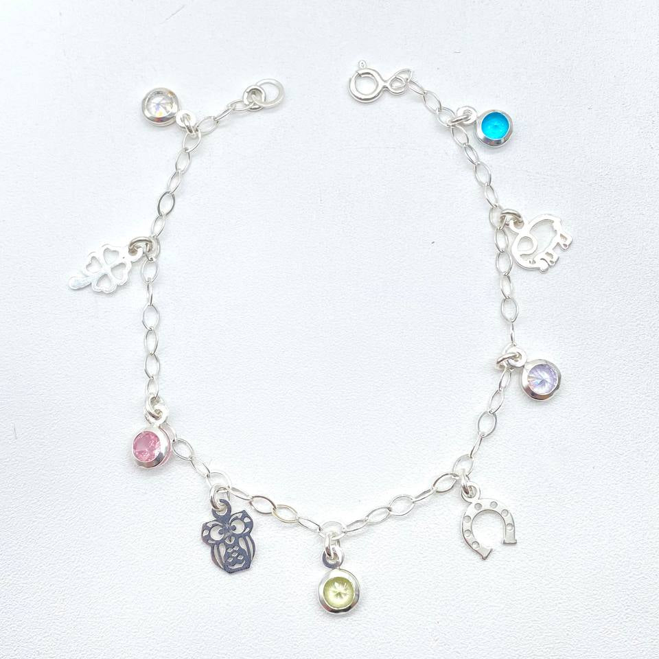 PULSERA DE LA SUERTE COLORES PLATA 925