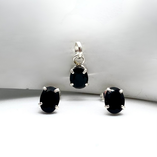 JUEGO NEGRO PLATA 925