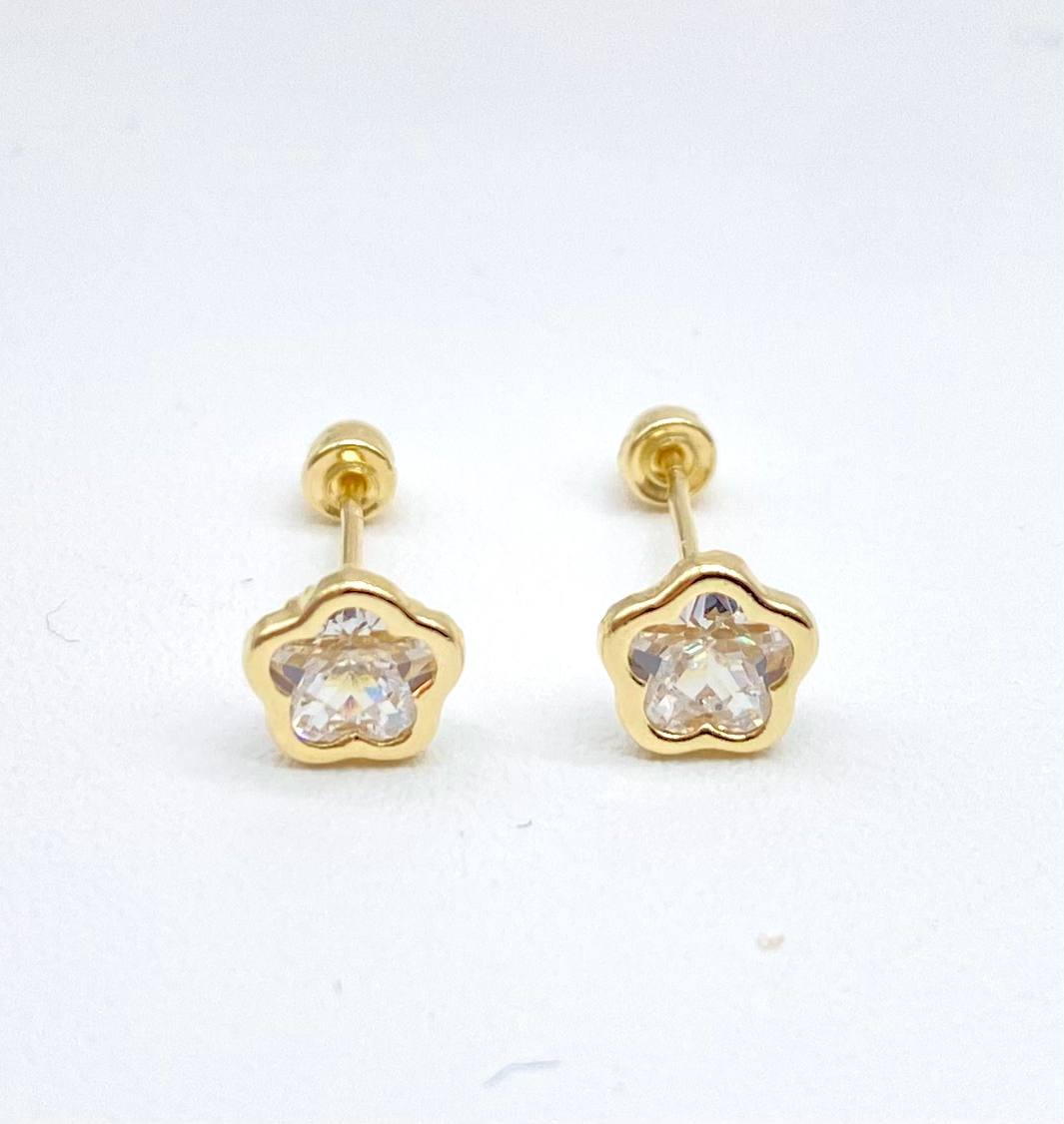 BROQUEL ORO 10K FLOR BICEL.