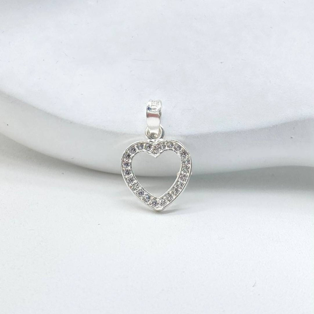 DIJE SILUETA CORAZON PLATA 925