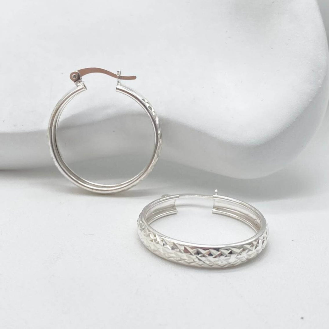 ARRACADA CON TEXTURA PLATA 925