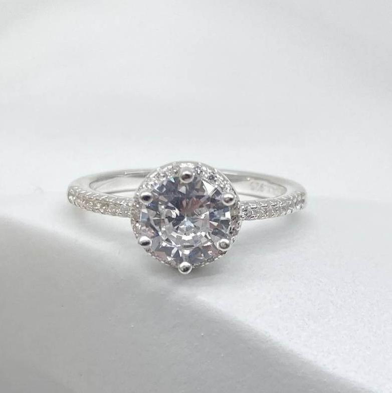 ANILLO SOLITARIO PLATA 925