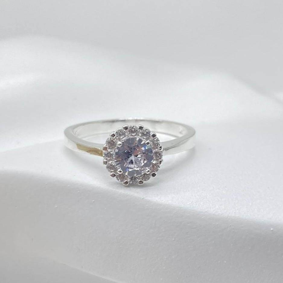 ANILLO SOLITARIO PLATA 925