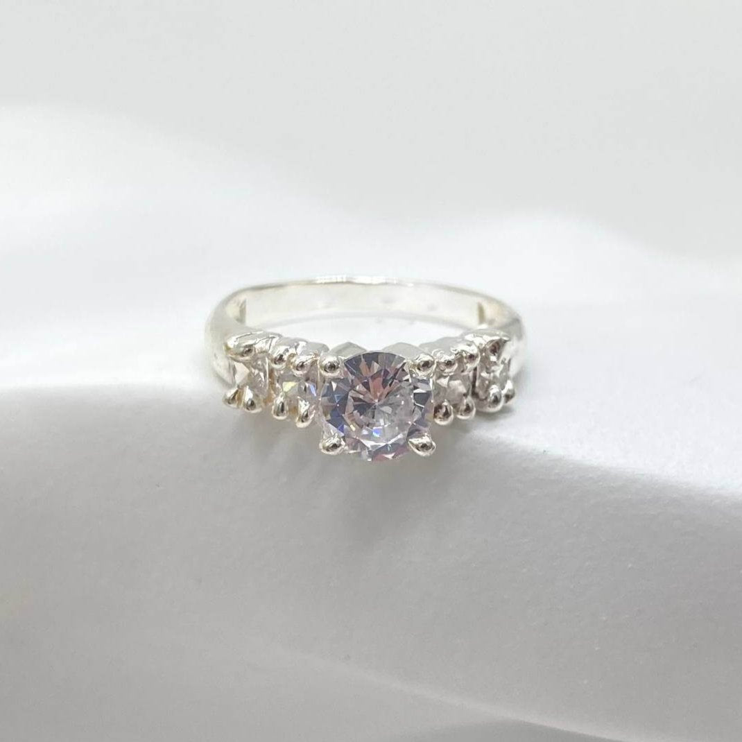 ANILLO SOLITARIO PLATA 925 #113