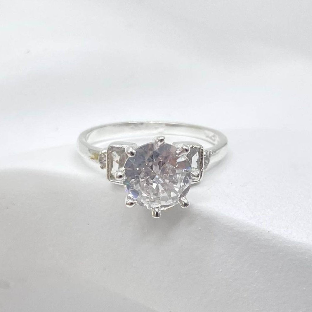 ANILLO SOLITARIO PLATA 925 #115