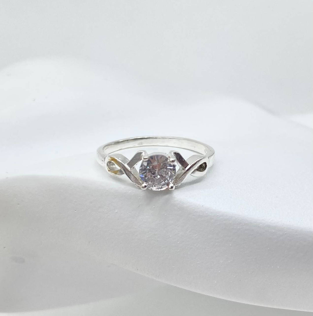 ANILLO SOLITARIO PLATA 925 #117