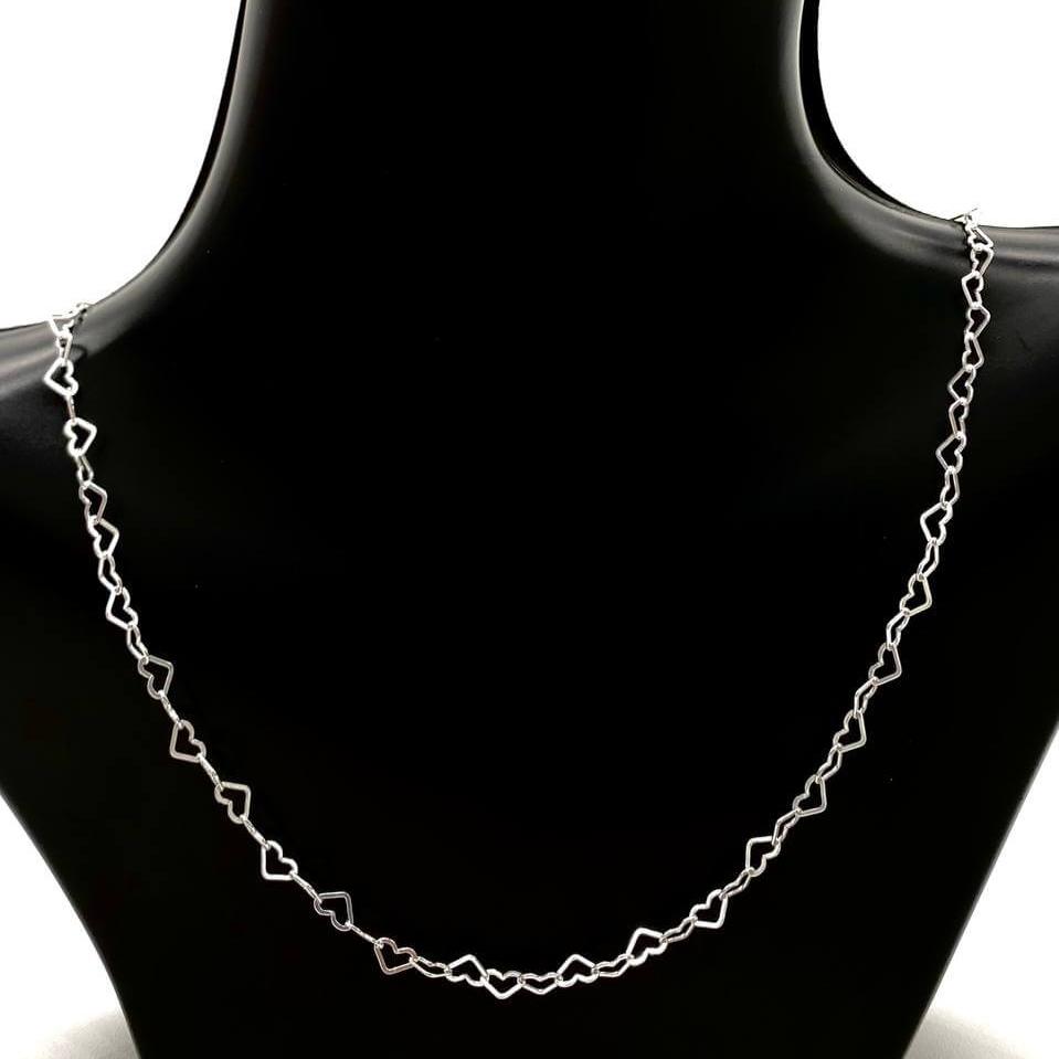 CADENA CORAZONES PLATA 925