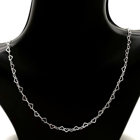 CADENA CORAZONES PLATA 925
