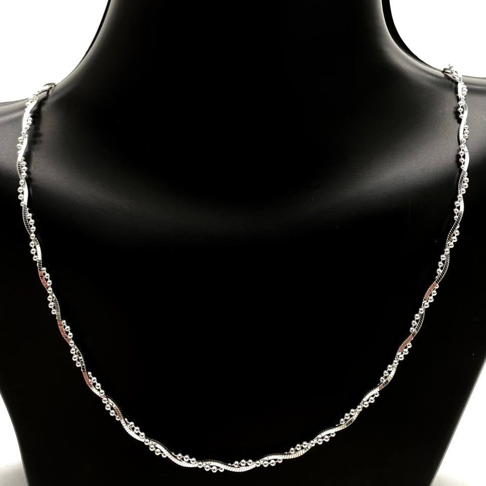 CADENA TEJIDO DOBLE PLATA 925