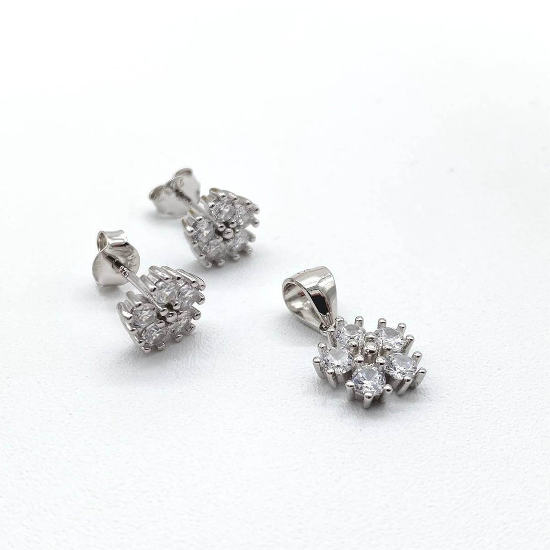 JUEGO FLOR PLATA 925