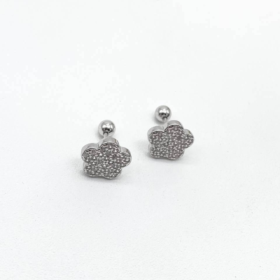 ARETE FLOR PLATA 925