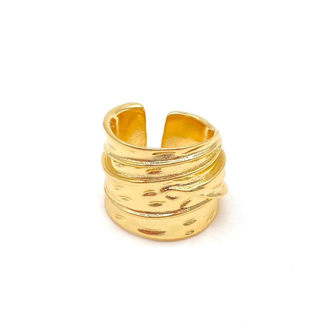 ANILLO BARRIL CHAPA DE ORO 18K