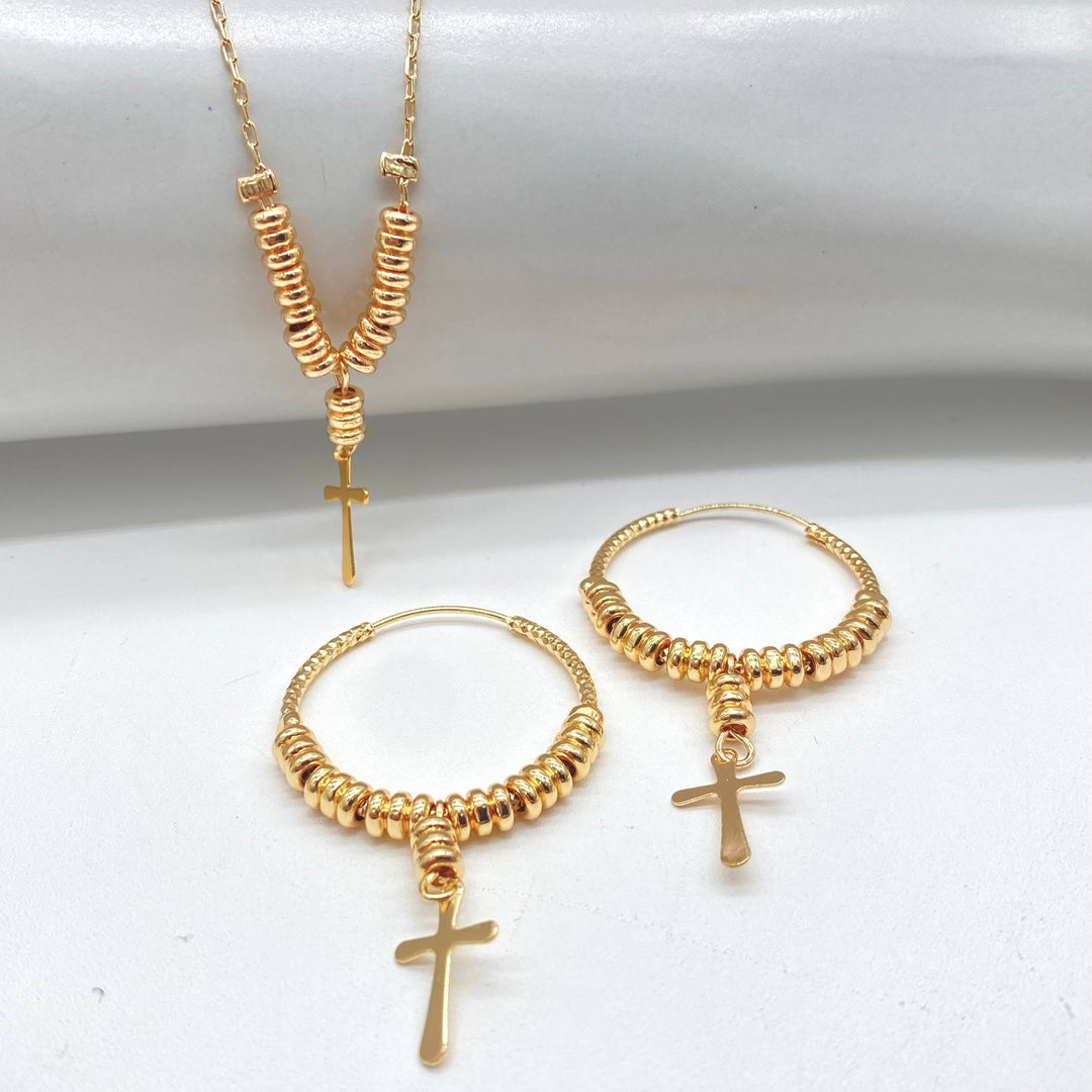 JUEGO CRUZ CON ARETES