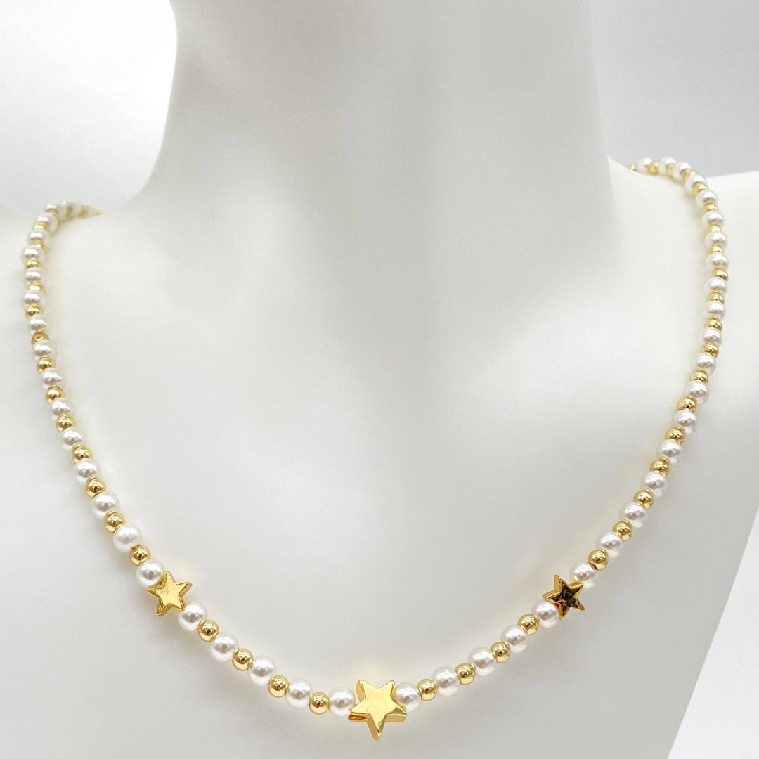 CADENA ESTRELLAS CON PERLA