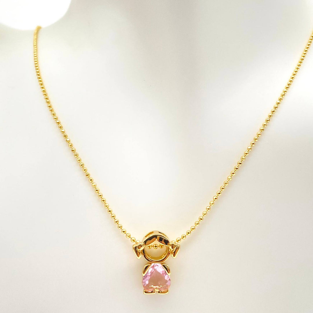 CADENA CHAPA DE ORO 18K, DIJE NINA