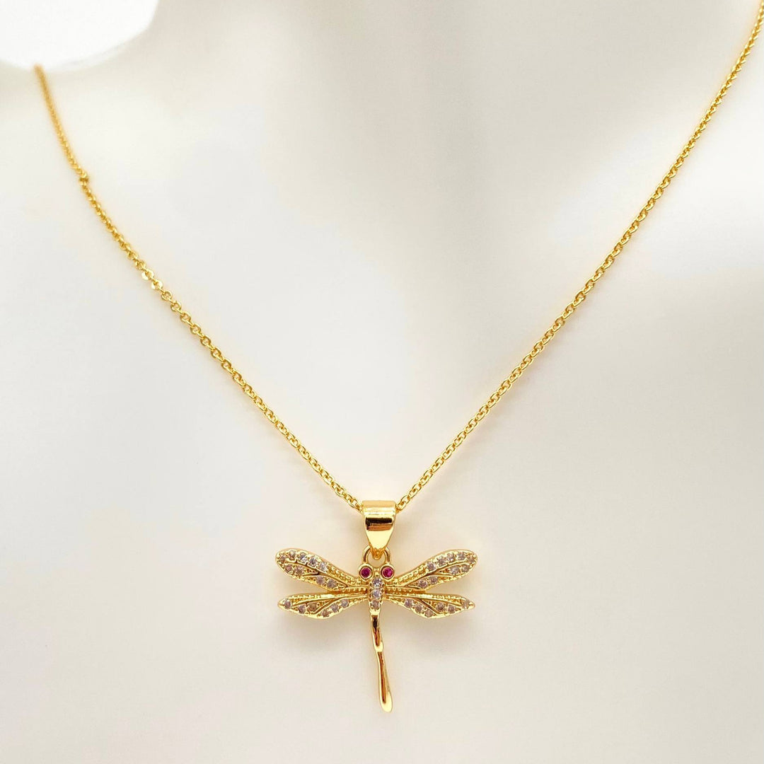 CADENA CHAPA DE ORO LIBELULA