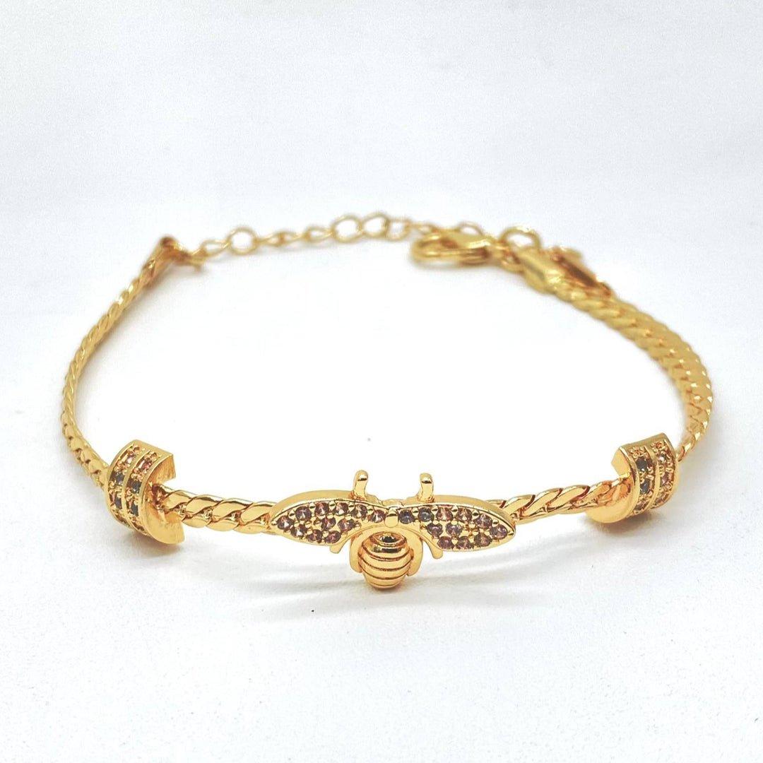 PULSERA CHAPA DE ORO ABEJA