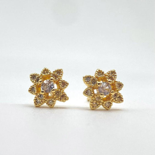 BROQUEL FLOR CHAPA DE ORO 18K