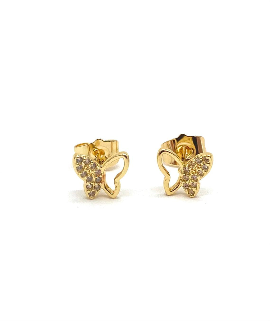 BROQUEL MARIPOSA CHAPA DE ORO 18K