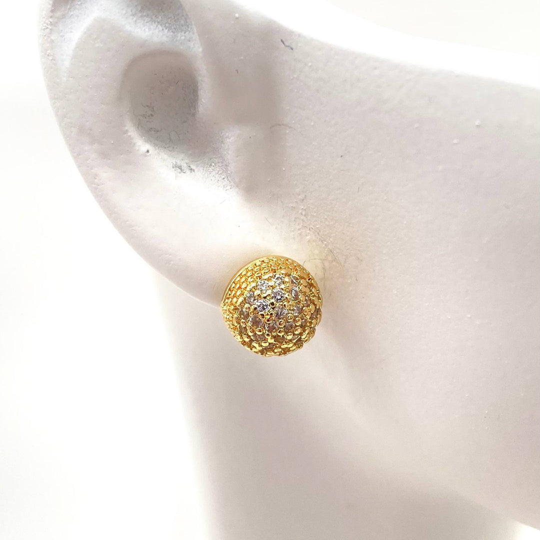 BROQUEL BOLA MEDIA CHAPA ORO 18K