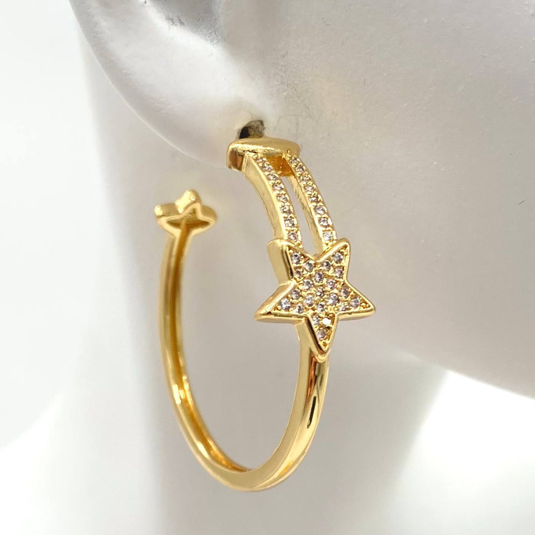 ARRACADA ESTRELLA CHAPA 18K