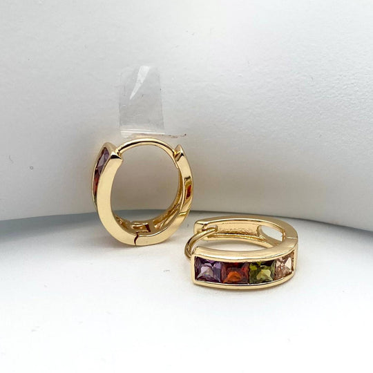 HUGGIE COLORES CHAPA DE ORO 18K