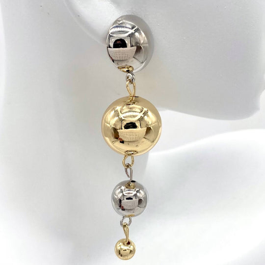 ARETE BOLAS CHAPA DE ORO 18K