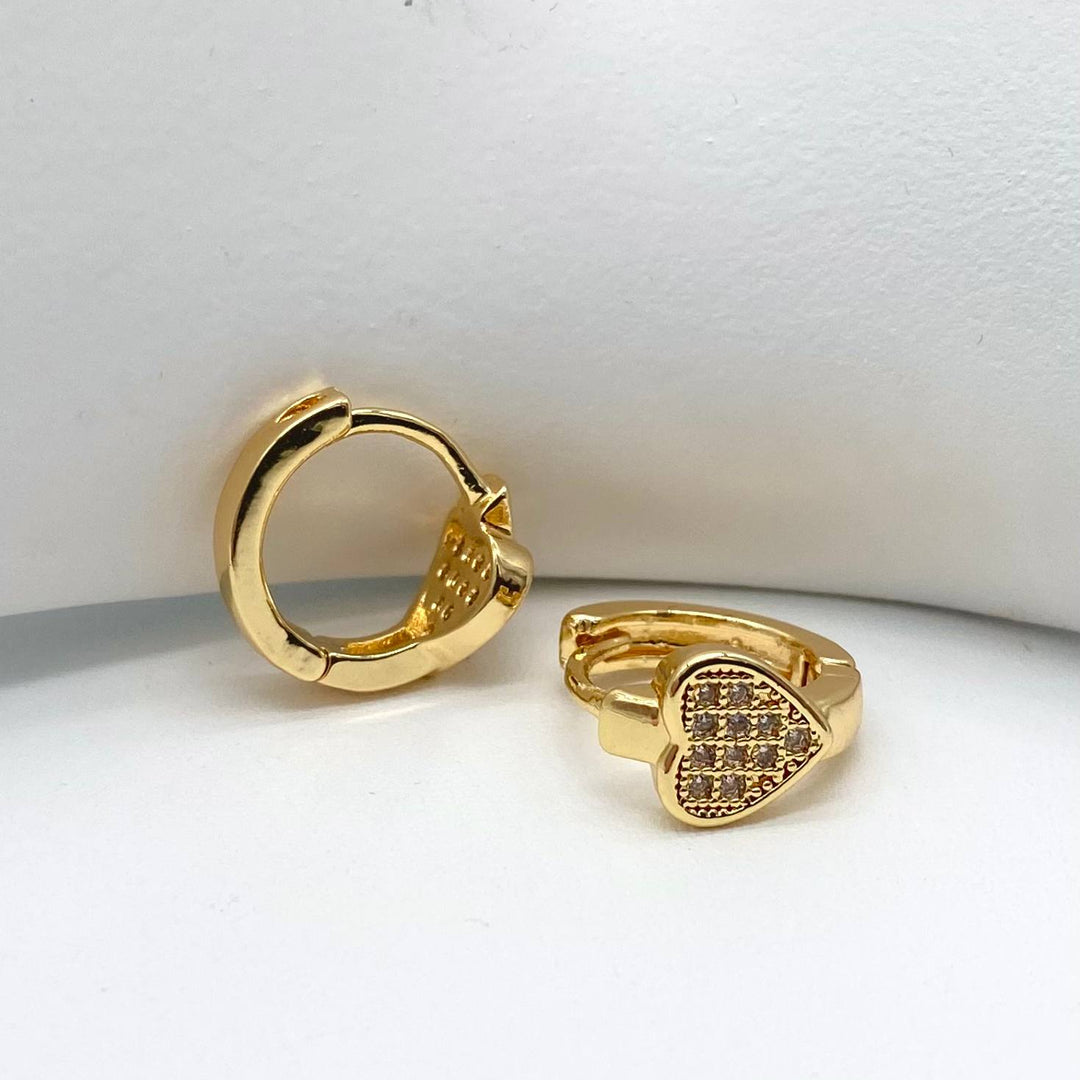 HUGGIE CORAZON CHAPA DE ORO 18K