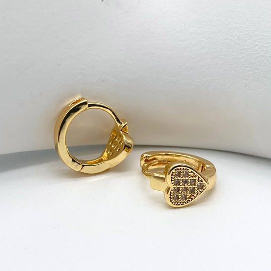 HUGGIE CORAZON CHAPA DE ORO 18K
