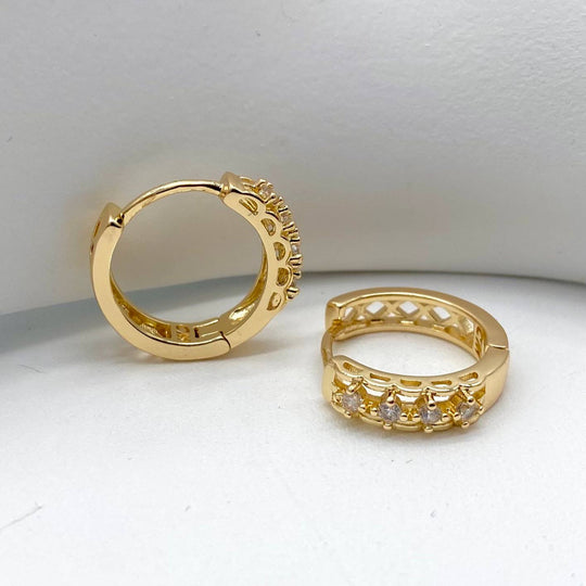 HUGGIE EN CHAPA DE ORO 18K