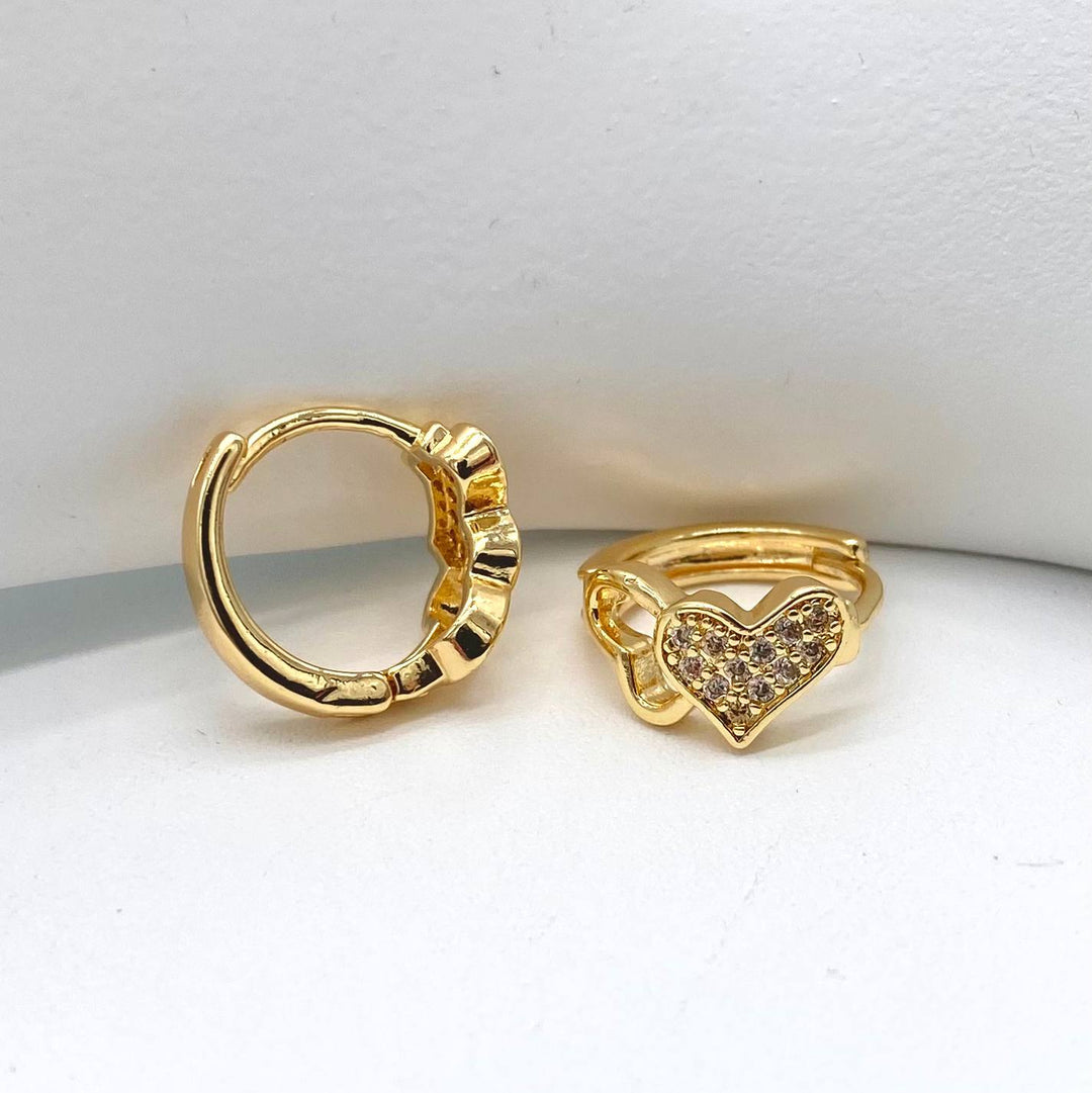 HUGGIE CORAZON EN CHAPA DE ORO 18K